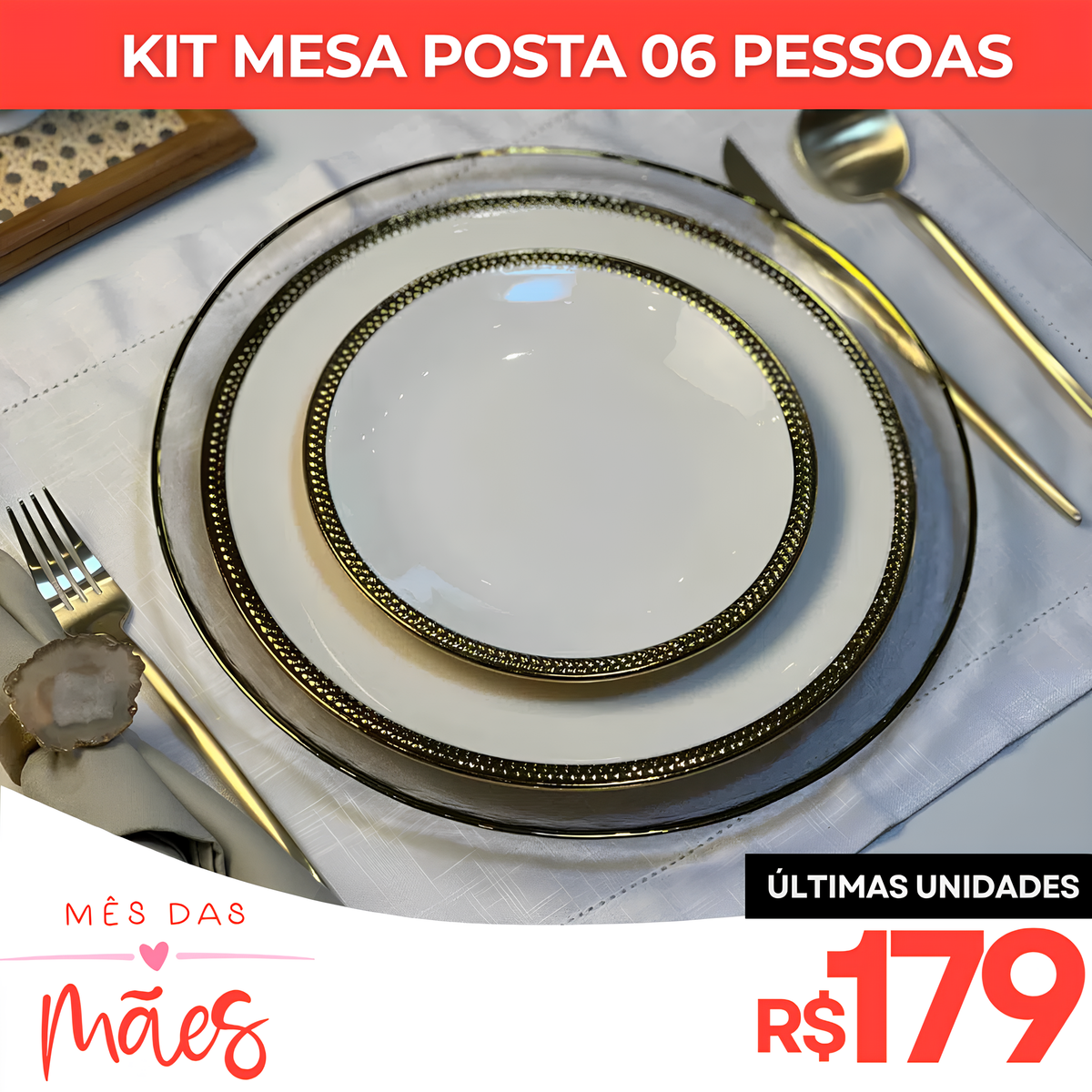 Aparelho de Jantar Wolf Duo - Serve 06 pessoas (PRÉ-VENDA)